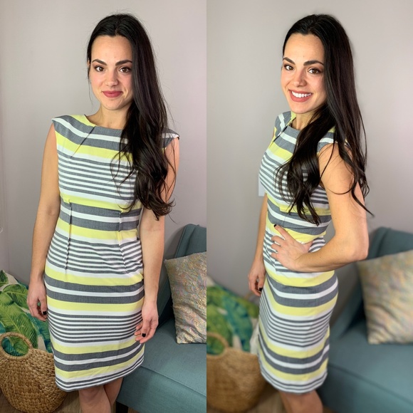 Calvin Klein Dresses & Skirts - Calvin Klein Yellow Gray Striped Dress